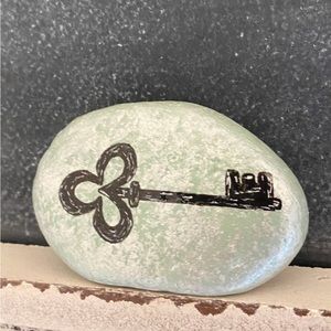 Skeleton Key Painted Rock NWT Handpainted Art